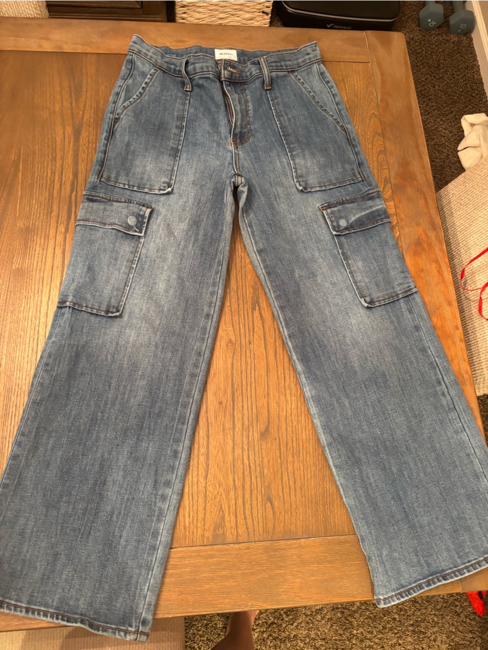 Hudson Jeans Light Blue Crop Cargo Jeans
